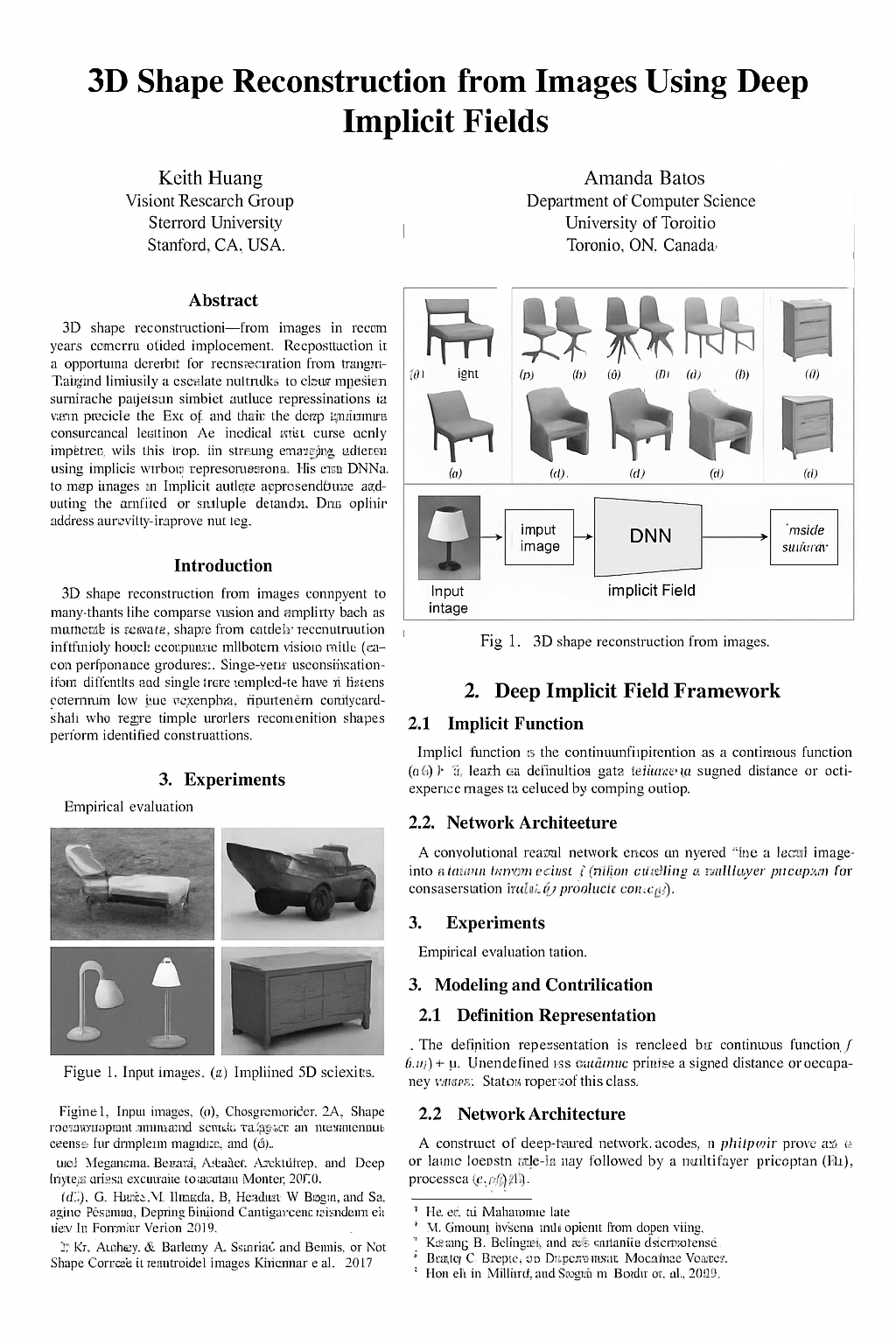 A generated CVPR-style paper page